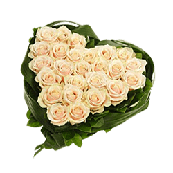 Серце з білих троянд