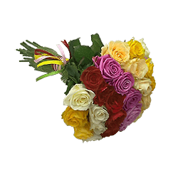 Букет з різнокольорових троянд