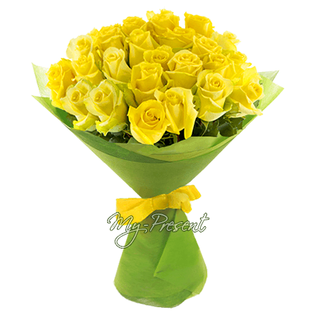Букет із жовтих троянд (70-80 см.)