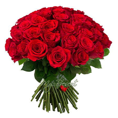 Букет із червоних троянд (50 см.)