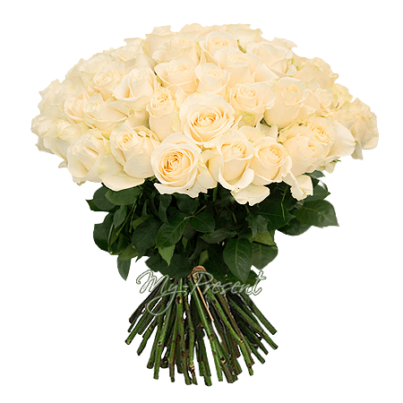 Букет із білих троянд (50 см.)