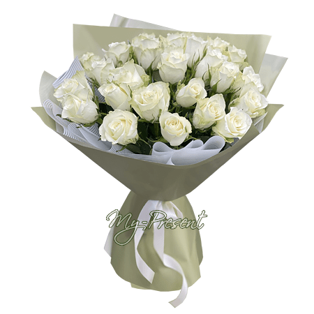 Букет із білих троянд (60 см)